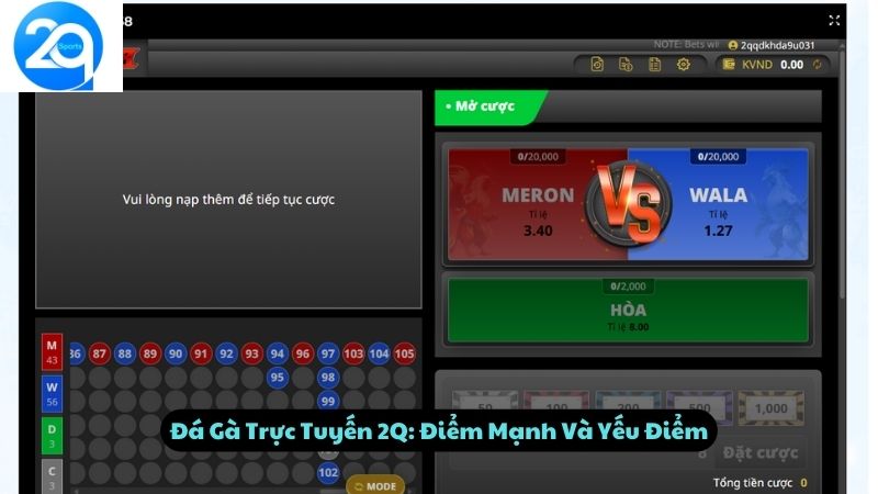 Đá Gà Trực Tuyến 2Q: Điểm Mạnh Và Yếu Điểm