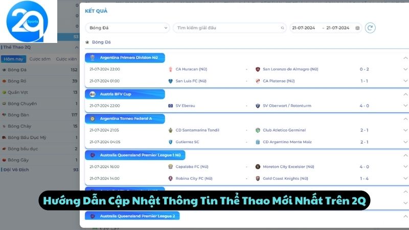 Hướng Dẫn Cập Nhật Thông Tin Thể Thao Mới Nhất Trên 2Q